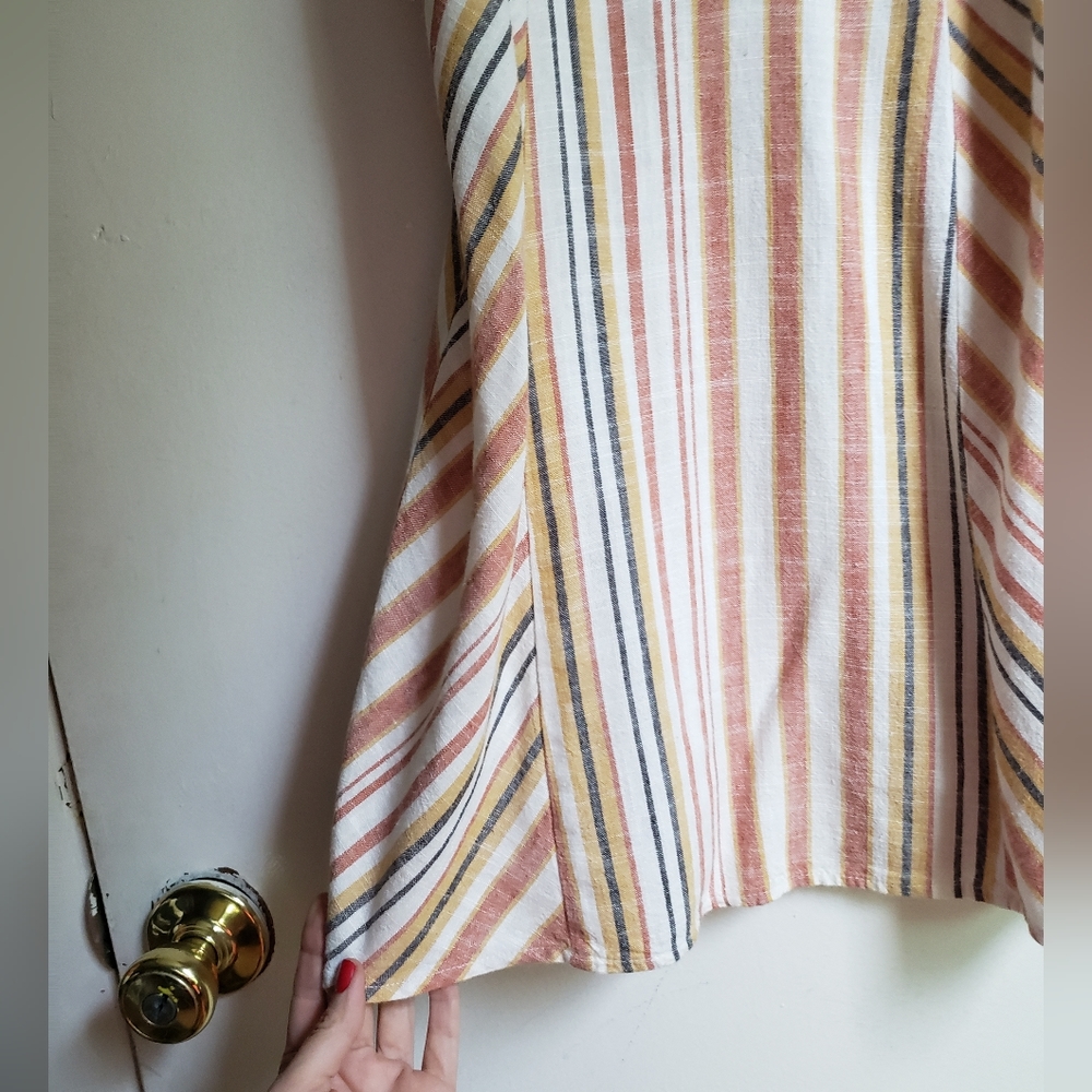 NWOT aeropostale sweetheart lace up caramel striped mini dress - Picture 8 of 13